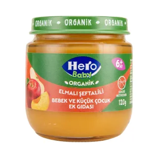 Hero Baby Organik Elmalı Şeftalili Kavanoz Maması