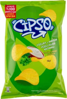 Cipso Tırtıklı Yoğurt ve Mevsim Yeşillikleri Patates Cipsi